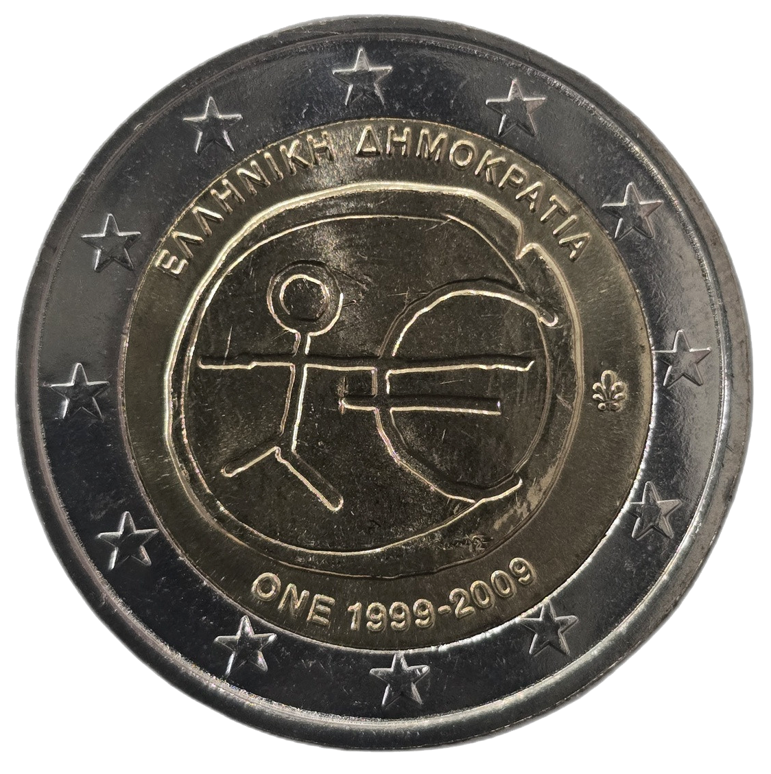 2 euros conmemorativa 10º Aniversario de la Unión Económica y Monetaria Año 2009